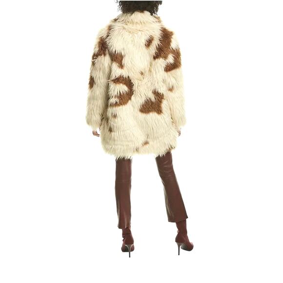 Zadig & Voltaire Women's Faux Fur Coat Long Sleeve White/Brown Size Small NWT - Picture 8 of 12